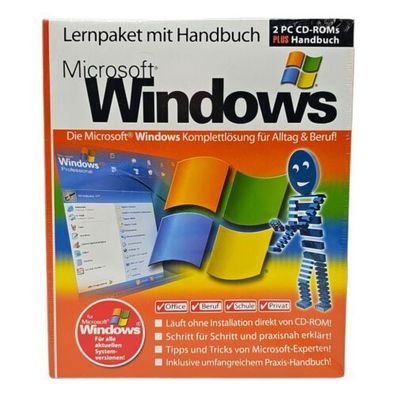 Microsoft Windows Lernpaket mit Handbuch PC 2 CD Roms Office Beruf Schule Privat