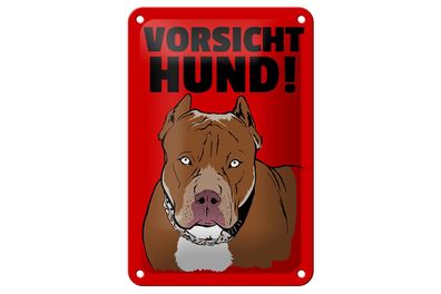 Blechschild Hinweis 12x18 cm Vorsicht Hund Metall Deko Schild