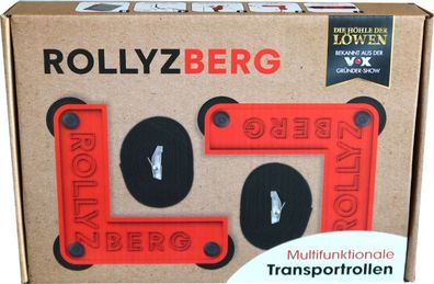 Rollyz Berlin Rollyzberg Transportrollen Rot 2er-Set + Zurrgurte Lasttransport NEU
