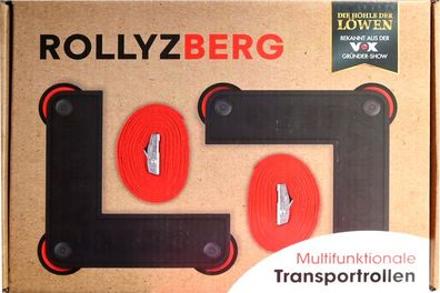 Rollyz Berlin Rollyzberg Transportrollen Schwarz 2er-Set + Gurte Lasttransport