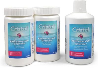 Bayrol Cristal - 2X 1,0 kg Aktivsauerstoff Granulat + 1x 1,0 l Aktivsauerstoff Aktiva