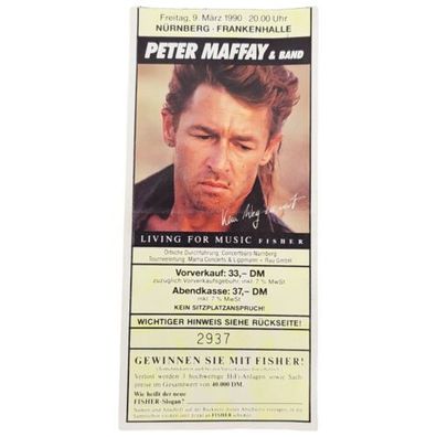 Eintrittskarte Ticket - Peter Maffay & Band - Nürnberg 1990 - Frankenhalle