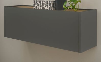 Büroschrank hängend Homeoffice Hängeschrank grau und Eiche Büro Center 100 x 35 cm