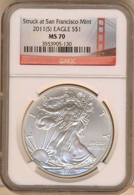 USA 1 Dollar 2011 (S) Silver Eagle eine Unze Silber*