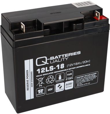 Q-Batteries 12LS-18 12V 18Ah Blei-Vlies-Akku AGM VRLA mit VdS
