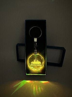 München LED Multicolor Schlüsselanhänger mit Geschenkbox