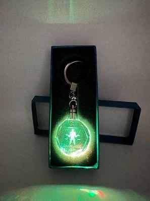 Waage Sternzeichen Schlüsselanhänger LED Multicolor mit Geschenkbox
