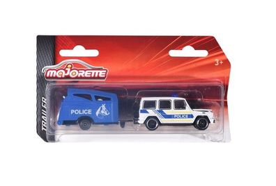 Majorette 212053154 - Trailer - Mercedes AMG G63 mit Horse Trailer - Police -Neu