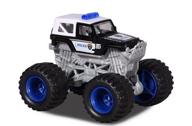 Majorette 212057256 - Monster Rockerz - Jeep Wrangler Rubicon - Police - Neu
