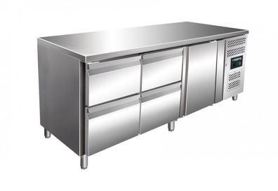 Kühltisch Mod. 3140TN mit 1 Tür + 4 Schubladen Edelstahl 1795x700x950 Gastlando