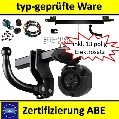 AHK Anhängerkupplung + E-Satz 13 poli für Ford Focus II Schrägheck 2008-2011