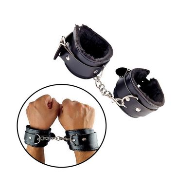 Handschellen Für Rollenspiele mit Ketten Schnallen Handfesseln Schwarz BDSM Fetisch