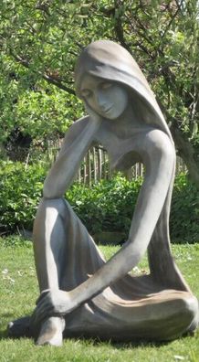 Frau Isolde Einklang 87cm Rosteffekt Skulptur Steinfigur Steinguss Vidroflor