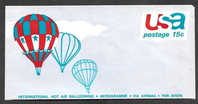 Ganzsache USA International Hot Air Ballooning Aerogramme