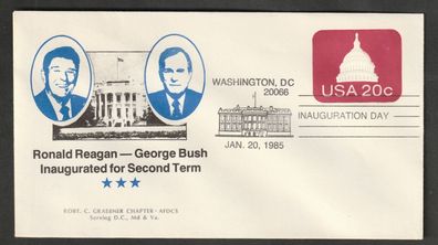 Ganzsache USA Präsidentenwahl Reagan gegen Bush 20.1.1985