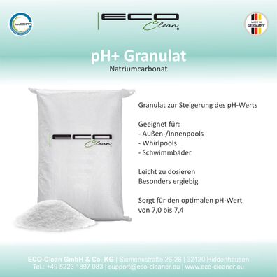 pH Plus Granulat Pool / pH Heber / pH Wert Heber / Natriumcarbonat 25 Kg Sack