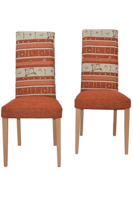 Attraktiver Polsterstuhl "Charlotte", Beine Buche, Stoff terra (2Stk.)