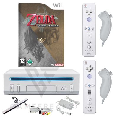 Nintendo Wii Konsole Legend of Zelda: Twilight Princess, Nunchuk, Remote, Alle Kabel