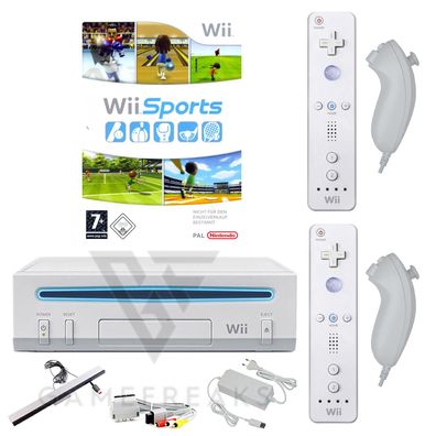 Nintendo Wii Konsole Wii Sports Spiel, Nunchuk, Remote, Alle Kabel