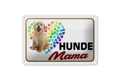 Blechschild Spruch 18x12 cm Hunde Mama Herz Metall Deko Schild