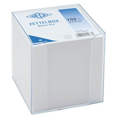 WEDO Zettelbox mit Stiftehalter gefüllt mit 700 Notizzettel Kunststoff