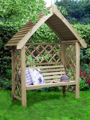 Oxford Pergola mit Bank - Gartenbank aus Holz - Pergola - Sitzecke