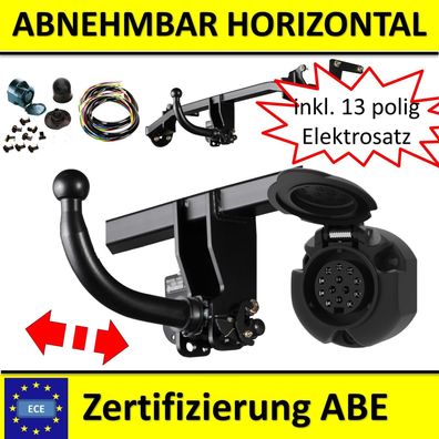 AHK Anhängerkupplung abnehmbar + E-Satz 13 poli für Opel Combo C 2002-2012