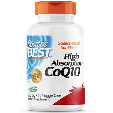 Doctor's Best, High Absorption CoQ10 mit Bioperine, 200mg, 60 vegane Kapseln