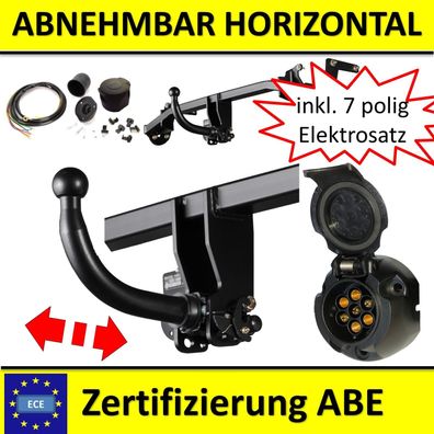 Anhängerkupplung abnehmbar + E-Satz 7 poli für Opel Vivaro L1 L2 2006-2014