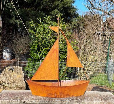 Edelrost Schiff zum Bepflanzen 64x54cm Segelschiff Rost Maritime Deko Gartendeko