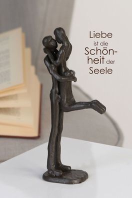 Skulptur Kissing 19cm Eisen brüniert Paar küssend Hochzeit Liebe Geschenk