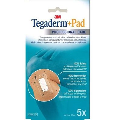 Tegaderm + Pad Transparentverband 6 x 10 cm 5 Stück
