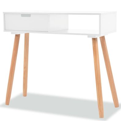 Konsolentisch Kiefernholz Massiv 80 x 30 x 72 cm Weiß