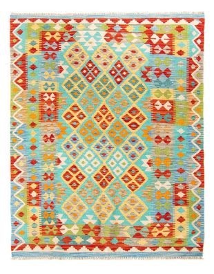 Kelim-Afghan Handgewebter Designer Kelim Nr.152 198x150cm aus 100% Wolle