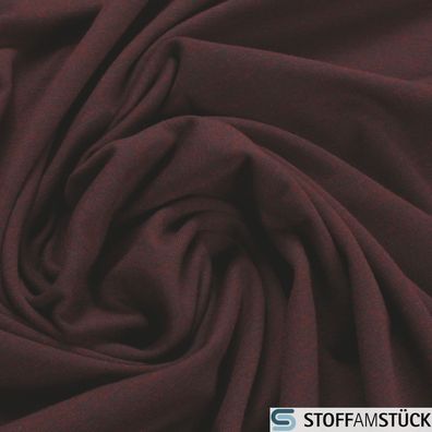 Stoff Baumwolle Polyester Elastan Single Jersey Melange dunkelbraun meliert