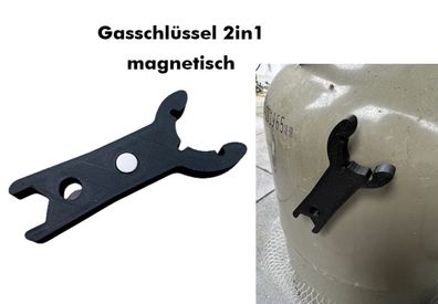 Gasschlüssel für Gasregler Druckminderer Wohnmobil Caravan 2in1 Magnetisch