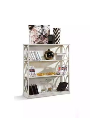 Bücher Regal Klassischer Holz Wohnzimmer Einrichtung Schrank Weiß Möbel