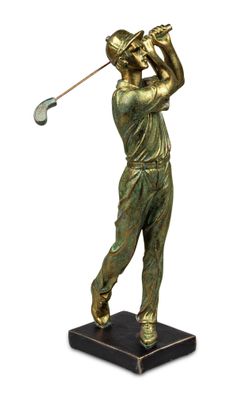 Golfspieler auf Sockel Golfer Deko Golf Spieler Mann Figur Skulptur Statue