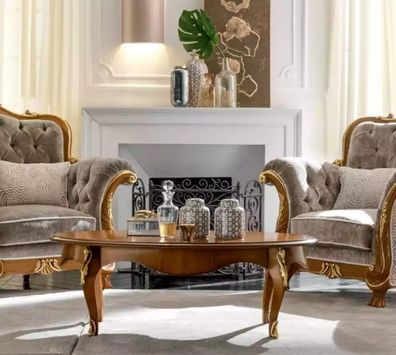 Couchtisch Tisch Beistelltisch Wohnzimmer Holz Klassisch Luxus Braun Neu