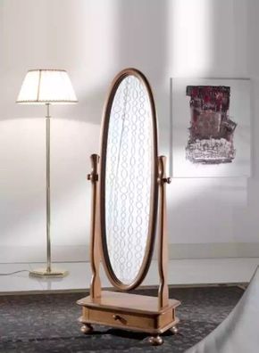 Wohnzimmer Bodenspiegel Spieglein Holzrahmen Oval Braun Standspiegel Spiegel
