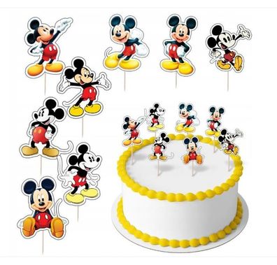 Topper MICKEY Maus Mouse Papier Figuren 8 Stueck Geburtstagskuchen Torten Cake Boys