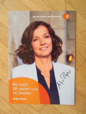 ZDF Fernsehmoderatorin Antje Pieper - handsigniertes Autogramm!!