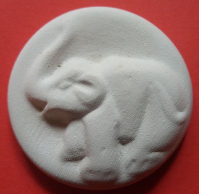 Duftstein: Elefant, weißer Ton, d=5 cm