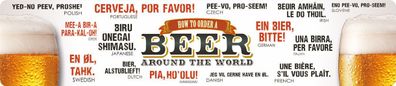Beer Around the World, Straßenschild - Magnet, Blech 16 x 3,5 cm, STR-M 055