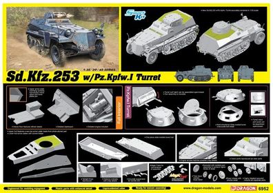 Dragon 6952 - 1:35 Sd. Kfz.253w/ PanzerI Turret SmartKit - Neu