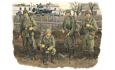 Dragon 6122 - 1/35 WWII Figurenset Dt. Infantrie Approach To Stalingrad - Neu