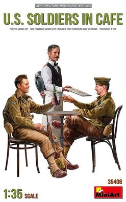 Miniart 35406 - 1/35 U.S. Soldiers in Cafe - Neu