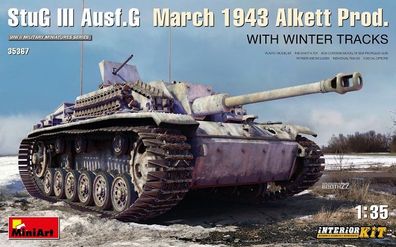 Miniart 35367 - 1/35StuG III Ausf. G March 1943 Alkett Prod w/ Winter Tracks.