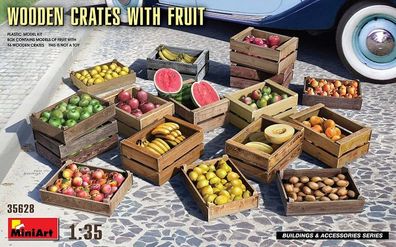Miniart 35628 - 1/35 Wooden Crates with Fruit - Neu