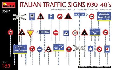 M) Miniart 35637 - 1/35 Italian Traffic Signs 1930-40's - Neu